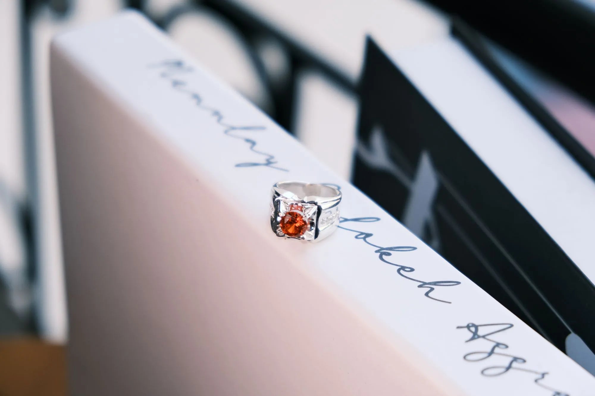 Men's Silver Ring with Carnivorous stone