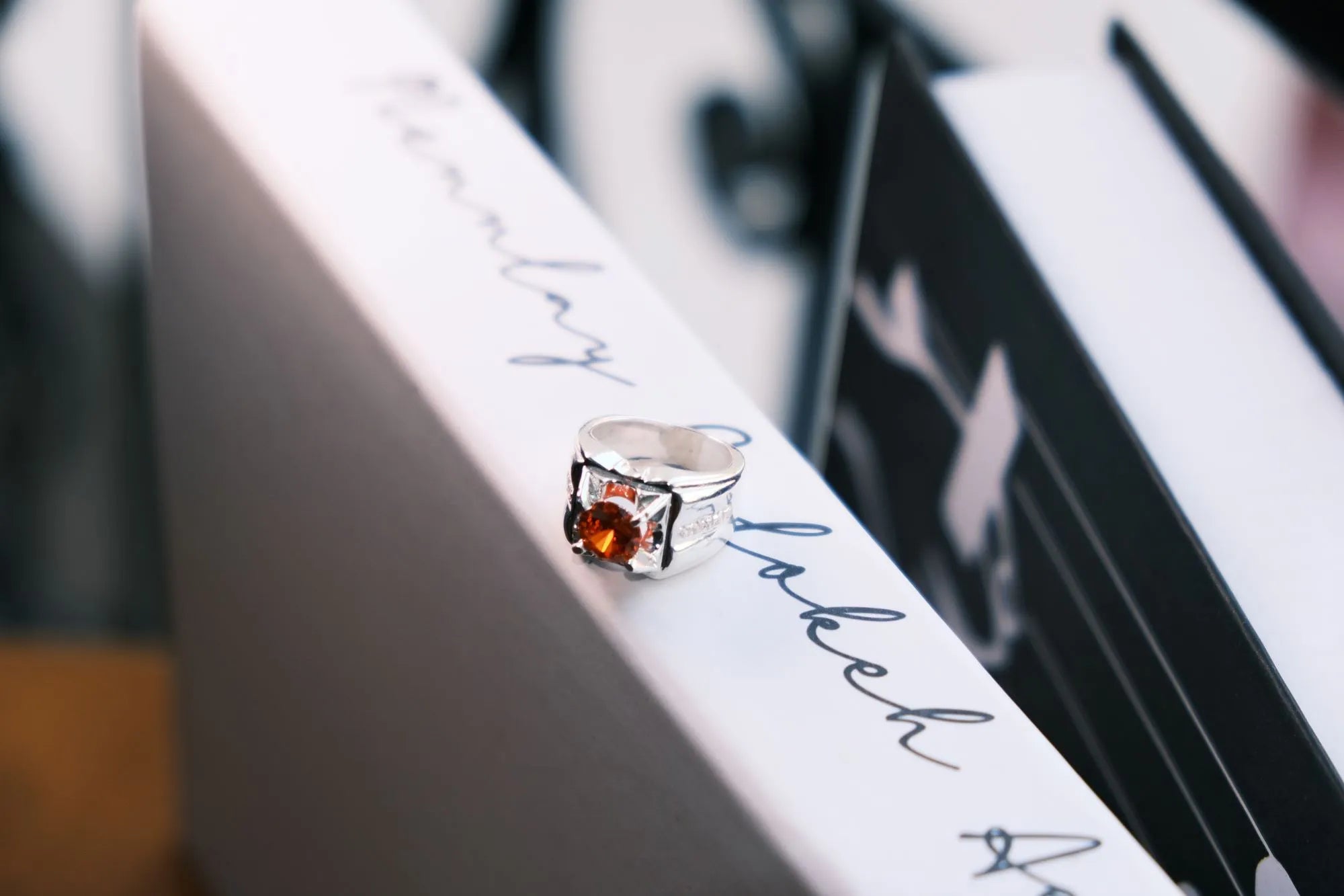 Men's Silver Ring with Carnivorous stone